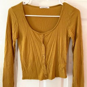 Mustard yellow long-sleeve top